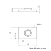 Technical Drawing Of Flat Nut - T/V-Slot - 20 Series - M5