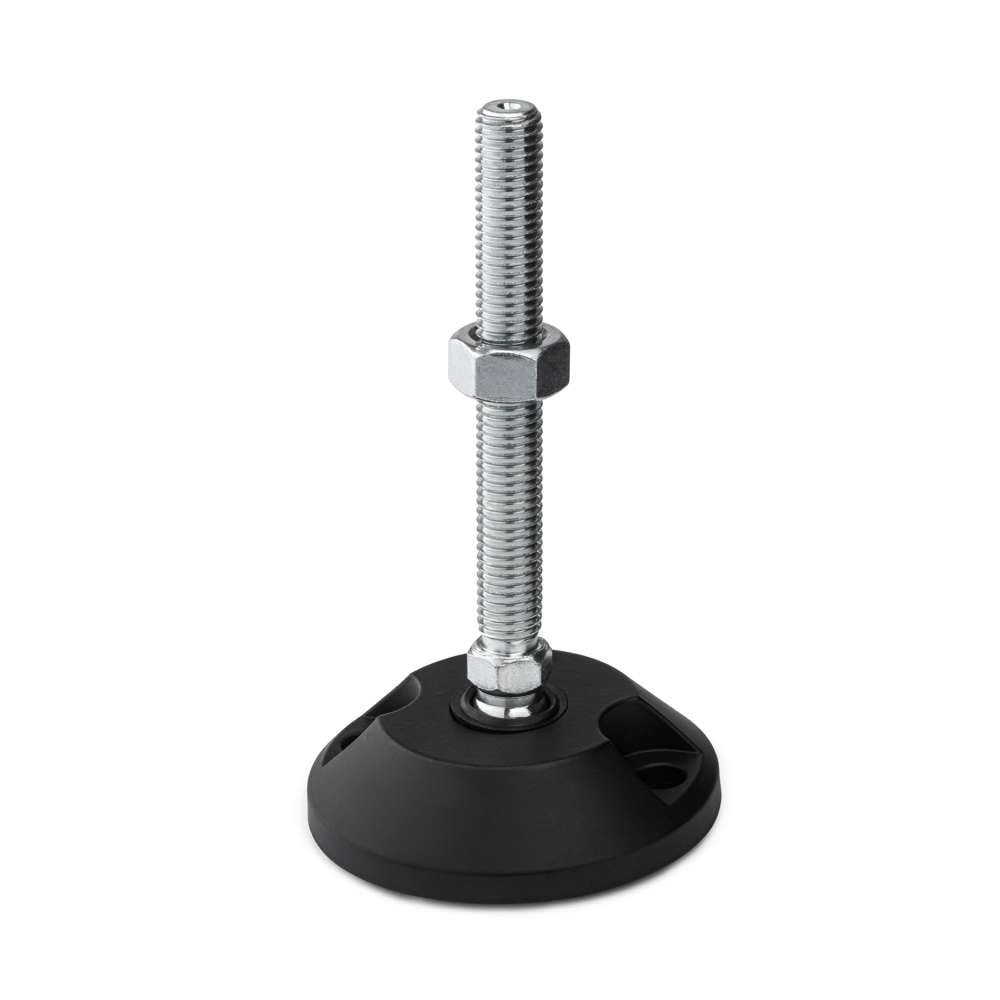 1 x Articulating Anti-slip Levelling Foot - Metal 75mm - M8 - 35mm
