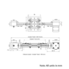 Technical Drawing Of Belt Drive Actuator - NEMA17 - 20x20mm - 3000mm - Black - V-Slot Gantry Plate - Medium