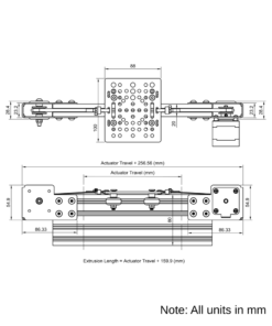 Technical Drawing Of Modular Belt Drive Actuator - 20x80mm - 2000mm - Silver - V-Slot Gantry Plate - Medium