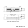 Technical Drawing Of C-Beam Screw Drive Actuator - 500mm - Black - Gantry Plate - Medium