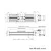 Technical Drawing Of C-Beam Screw Drive Actuator - Compact - 500mm - Silver - Gantry Plate - Medium
