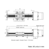 Technical Drawing Of Screw Drive Actuator - NEMA23 - 20x40mm - 250mm - Silver - V-Slot Gantry Plate - Medium