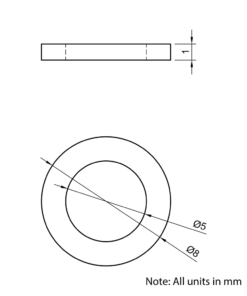 Technical Drawing Of Mini Wheel Shim
