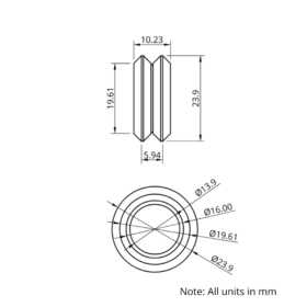 Technical Drawing Of MotionRail Wheel
