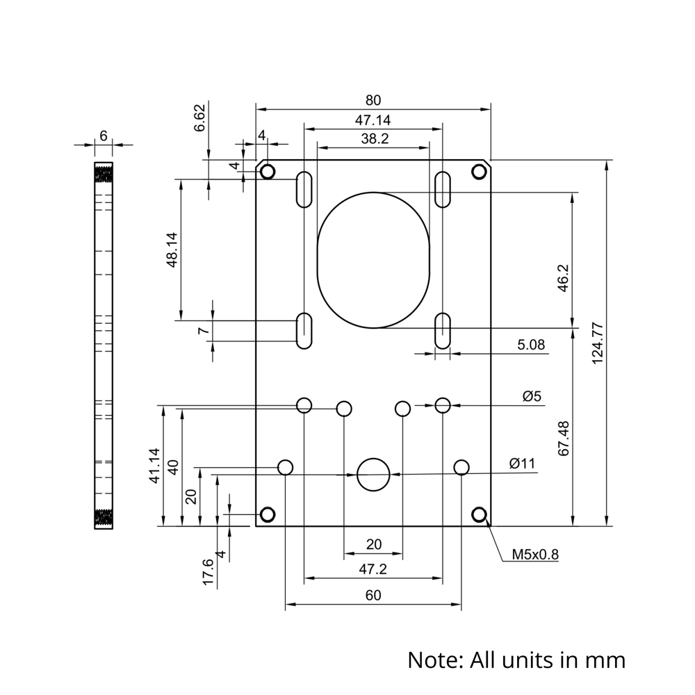 Technical Drawing Of C-Beam Screw Drive Motor Mount Stand Off - NEMA23