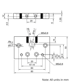 Technical Drawing Of C-Beam Screw Drive Motor Mount - NEMA23