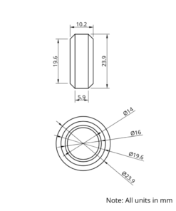 Technical Drawing Of V-Slot Wheel - Polycarbonate