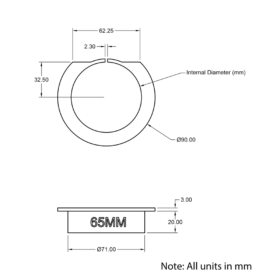 Technical Drawing Of Printed Part - Router Mount Adaptor - Printed To Size