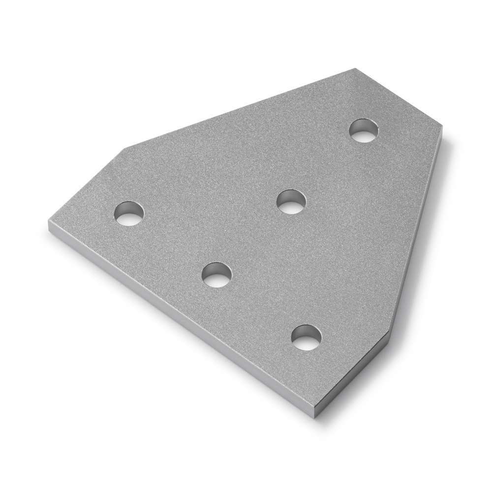 1 x Plate Connector - T - Single Slot - 20 Series - Aluminium - Silver