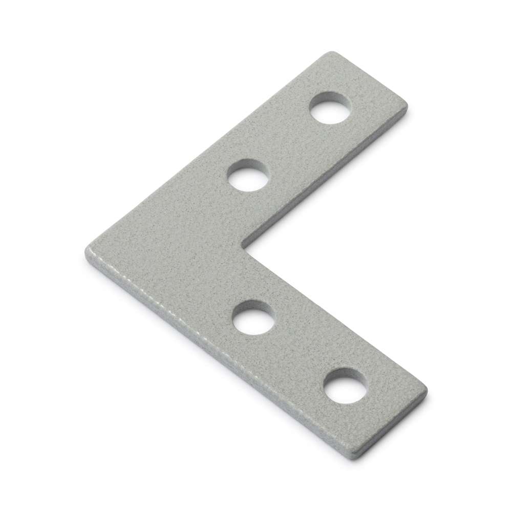 1 x Plate Connector - 90 Degree - Single Slot - 30 Series - Steel - Grey