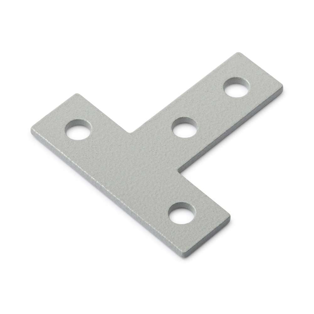 1 x Plate Connector - T - Single Slot - 45 Series - Steel - Grey