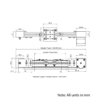 Technical Drawing Of Belt Drive Actuator - NEMA17 - 20x40mm - 1000mm - Black - V-Slot Gantry Plate - Small