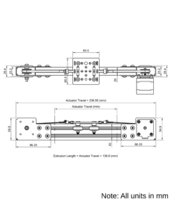 Technical Drawing Of Modular Belt Drive Actuator - 20x40mm - 500mm - Silver - V-Slot Gantry Plate - Small