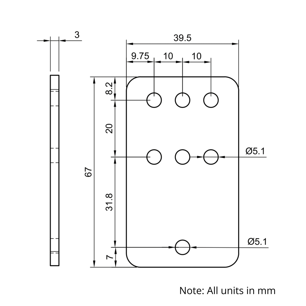 Technical Drawing Of V-Slot Belt Drive Idler Mount