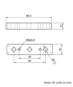 Technical Drawing Of V-Slot Gantry Plate Spacer Block