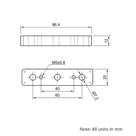 Technical Drawing Of V-Slot Gantry Plate Spacer Block