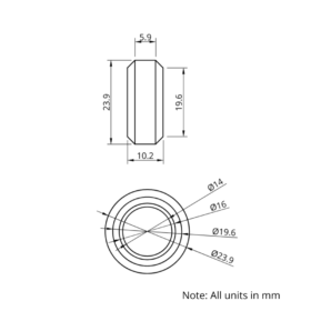 Technical Drawing Of V-Slot Wheel