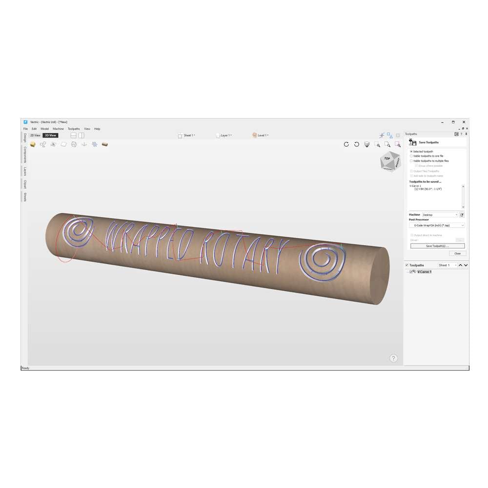 Rotary Example on VCarve Desktop Vectric CAM Software