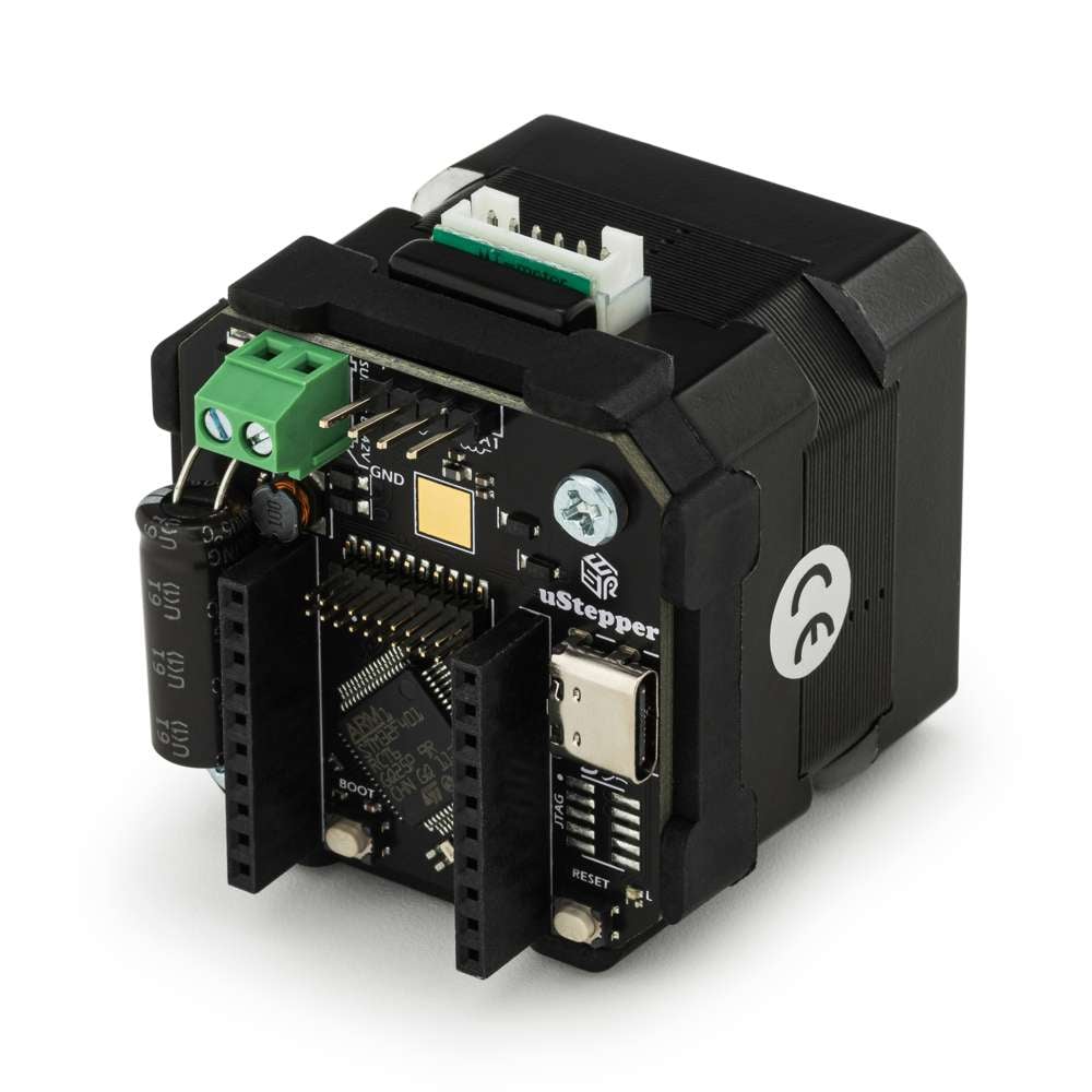 uStepper S32 Controller Mounted On Stepper Motor